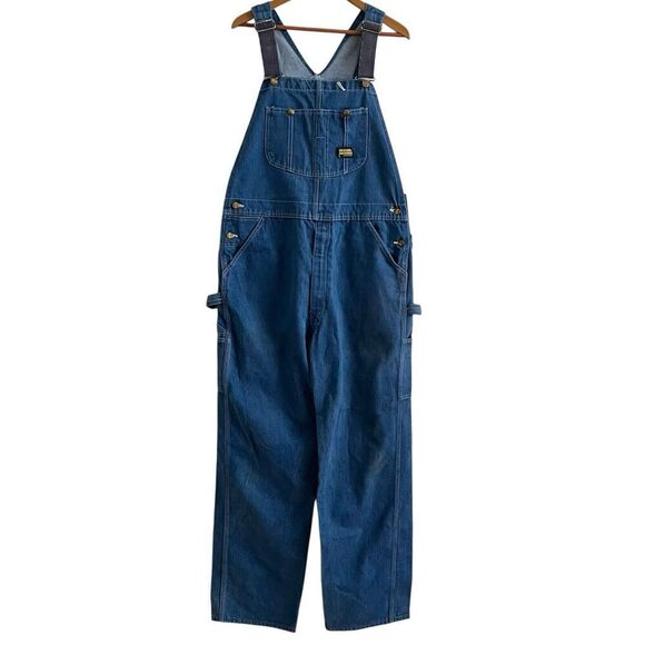 Vintage Toughskins Sears Denim Jean Overalls Bibs Mens 36x33 Union Made farmer